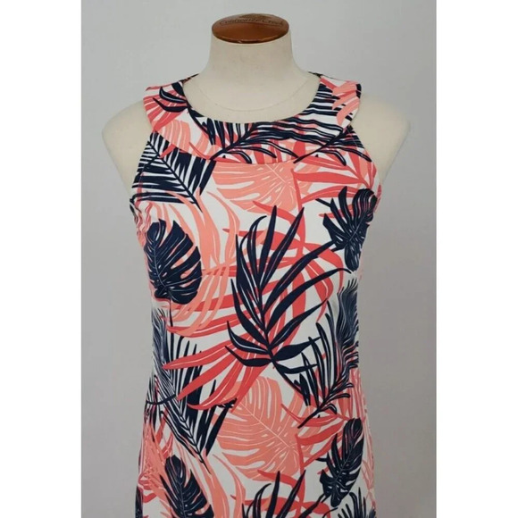 Katherine Way Womens Seaside Halter Dress Tropical Pink Blue Fitted Extra Small - Picture 2 of 10